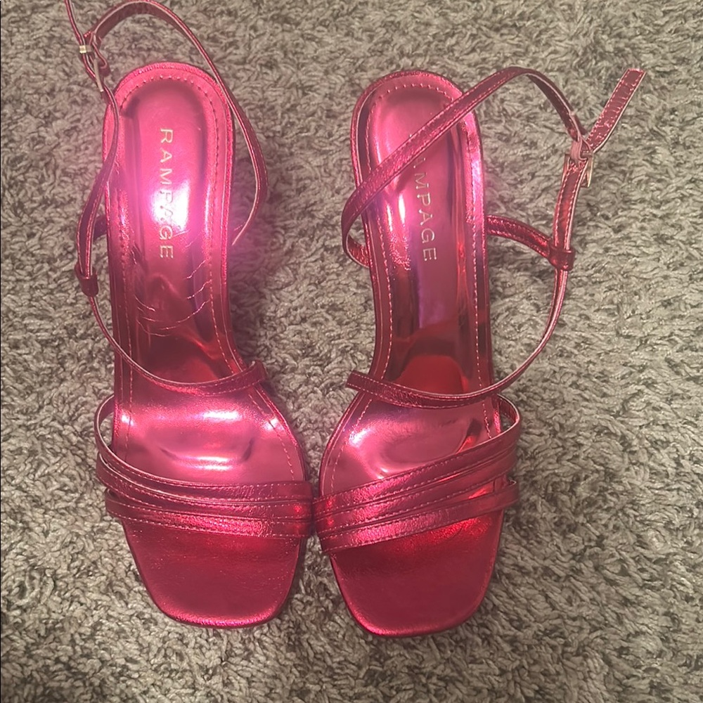 Rampage Women's Pink Strappy Heels